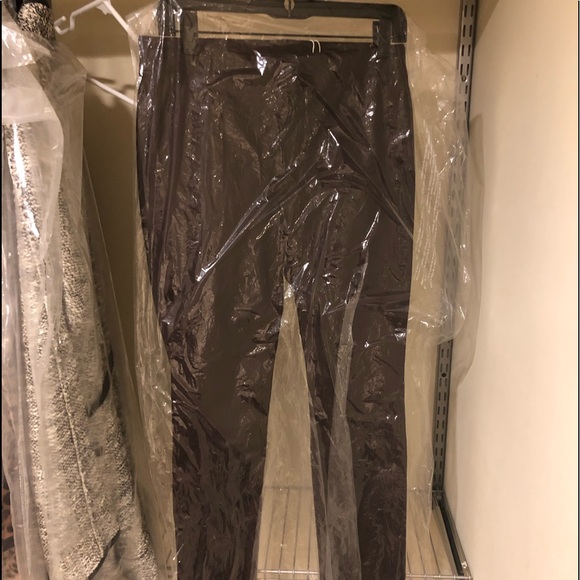 NWT Helmut Lang Leather Leggings in Merlot - Picture 7 of 8